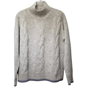 VINEYARD VINES Mock Neck Alpaca Extrafine Merino Wool Sweater Gray Women's Small